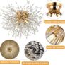 Modern Crystal Chandeliers Ceiling Light, Fireworks Chandelider, Gold K9 Crystals Ceiling Lights, Flush Mount Lighting, 6 G9 LED, Golden Lamps for Living Room, Bedroom, Dining Room, Hallway (FREE POSTAGE) Image 5