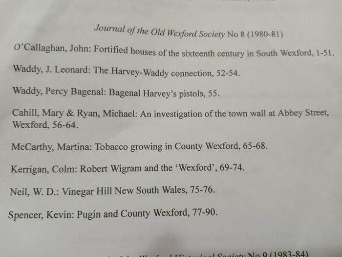 Scarce:No.8 Journal of the Old Wexford Society