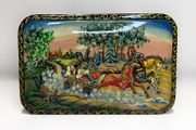 Fedoskino Russia Hand Painted Lacquer Box - Troika