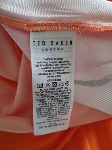 Ted Baker Bethhie Skirt - Orange - Size 3 UK 12 - BNWT RRP 155