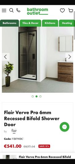verve 900mm shower door
