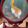 Vintage Double-Sided Suzhou  Silk table Screen in original box Image 3