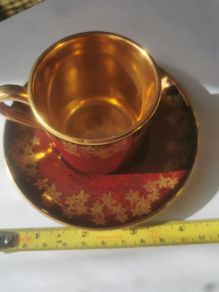 Crown Devon red lustre Cup and Saucer