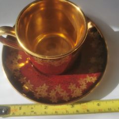 Crown Devon red lustre Cup and Saucer