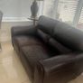 Sofa brown leather 2 seater & 1 armchair Image 2