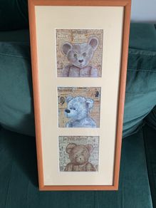 Framed Coco Fronsac teddy bear prints