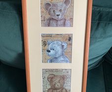 Framed Coco Fronsac teddy bear prints