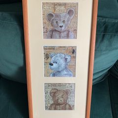 Framed Coco Fronsac teddy bear prints