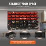 Wall-Mounted Storage Bins Organiser, 48-Bin Parts Rack for Screws, Nuts, Bolts, Nails & Small Tools, Black and Red Image 3