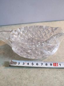 Old Small Cut Glass Greavy Dish With A Plat.
