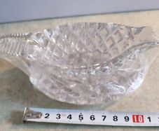 Old Small Cut Glass Greavy Dish With A Plat.