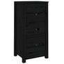 Sideboards 2 pcs Black Solid Wood Pine Image 5