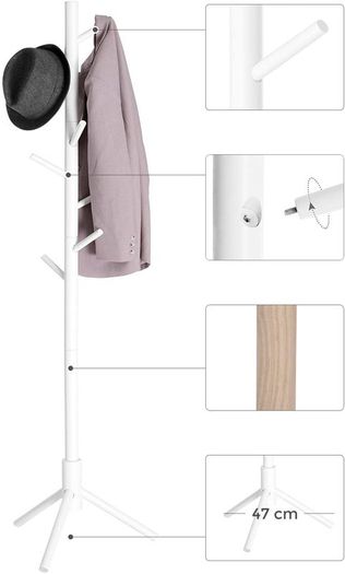 Free-standing Coat Stand Solid Wood - Free Delivery Nationwide