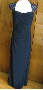 Lauren from Ralph Lauren, navy sequins dress double layer Jersey size 12/14