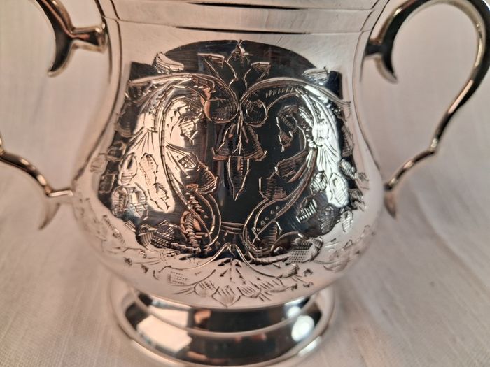 Vintage Silver-Plated Sugar Bowl / Decorative Flower Vessel