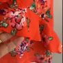 top red floral cold shoulder style frilled camisole size 14 Image 2