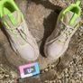 Premium Reebok Aztrek Cream Tan Suede Neon Green Image 2