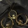 Gold Claddagh Necklace and big Hoop Earrings Set Image 4