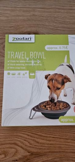 Brand New Zoofari Collapsible Travel Pet Bowl, 0.75L