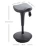 Office stool with swivel function, ergonomic stool, height-adjustable 65.5-83.5 cm 120 tiltable Gray Image 2