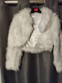 White fur bolero jacket