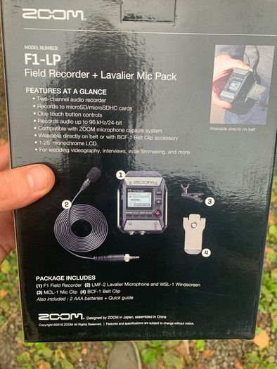 Zoom F1 Field Recorder & Clip-on Microphone (BRAND NEW)