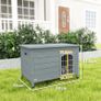 Wooden Dog House with Removable Bottom, Wire Door, Openable Top, Pet Shelter for Small Dog, 80 x 55 x 53.5cm, Dark Grey Image 3