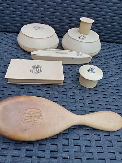 Antique Ivory Dressing Table Set, 1910