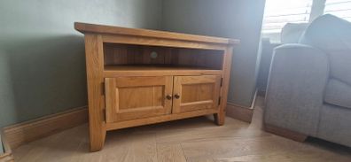 Solid Oak TV Corner unit