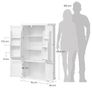 White Kitchen Pantry Cabinet 135cm Image 2