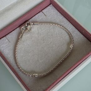 Pandora moments studded chain bracelet size 19.5cm very good condition hallmarked