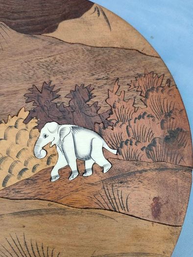 2 X Vintage Indian Rosewood Marquetry panels