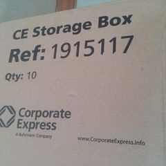 CE Storage Box Ref: 1915117 Qty: 7 - Corporate Express Packaging