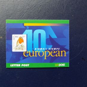 Irish 2001 Stamp Booklet."E".Definitive.Robin.10 x Stamps.Mint never hinged.