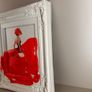 Neon Pink Dress Framed Painting, White Ornate Frame Image 3