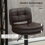 Swivel Bar Stools Set of 2 Dining Chairs Barstools Adjustable Height with Footrest for Kitchen Counter Home Bar Brown Image 5