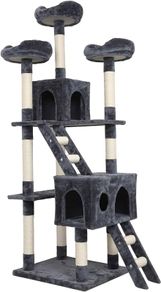 Cat Tree Tower With Tunnel Condo Hammock Bed, 186cm Cat Activity Centres Scratching Post Tower Tree Pet Palace Cat Palace, Tall Cat Tree Climbing Tower