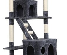 Cat Tree Tower With Tunnel Condo Hammock Bed, 186cm Cat Activity Centres Scratching Post Tower Tree Pet Palace Cat Palace, Tall Cat Tree Climbing Tower