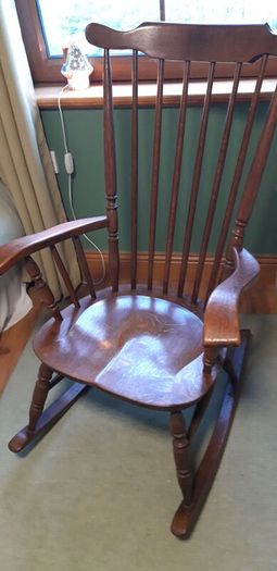 Dutch Oak Rocking Chair with Cushions