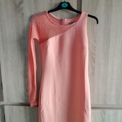 New mini dress one arm mesh net size sm coral