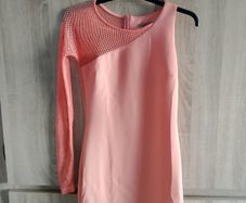 quality mesh mini coral dress  one arm size small