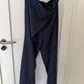 Puddle Hem Asymmetric Wrap Wide-Leg Pants Navy / XL Image 2