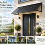 Fixed Metal Door & Window Awning  203 X 91cm Black Steel Canopy Image 2