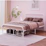 4ft6 Double Bed Frame with High Headboard and Foot Image 7
