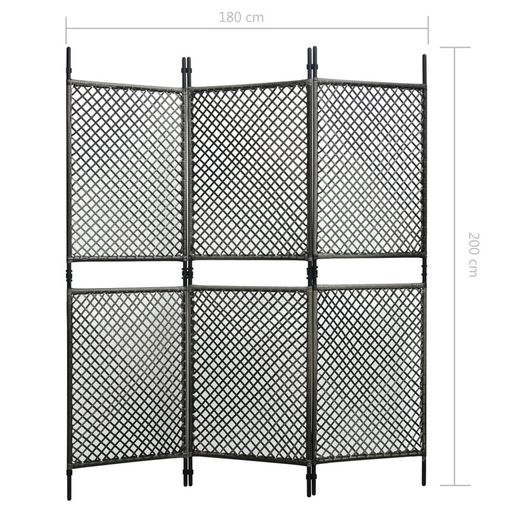 Fence Panel Poly Rattan 1.8x2 m Anthracite