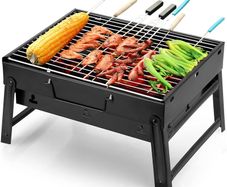 Uten Small BBQ Grill, Portable Folding Charcoal Barbecue Gril