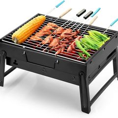 Uten Small BBQ Grill, Portable Folding Charcoal Barbecue Gril