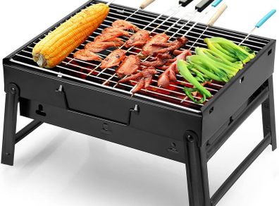 Uten Small BBQ Grill, Portable Folding Charcoal Barbecue Gril