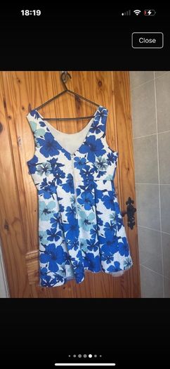 white & blue dress