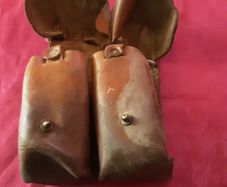 militaria; yugo double &single ammo leather pouch